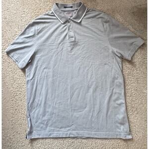 Ted Baker Men’s Polo Shirt Large Gray Short Sleeve Cotton Piqué Casual Top